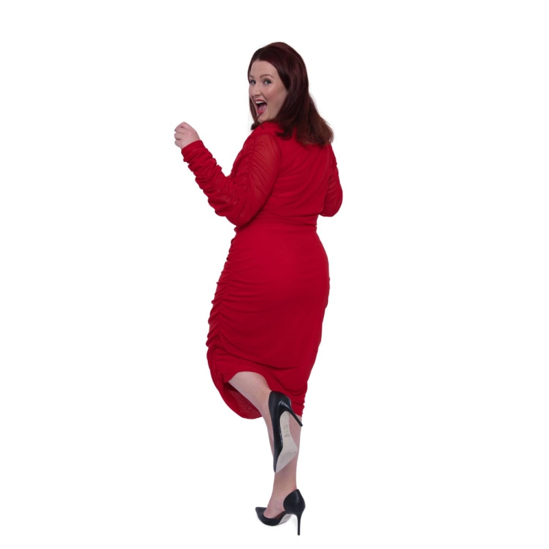 Thumbnail of Boudicca Red Ruched Bodycon Dress image