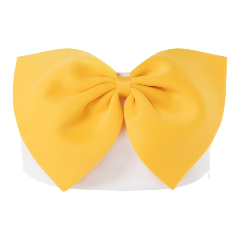 Thumbnail of Bow Crop Top Bi-Colour - White-Yellow image