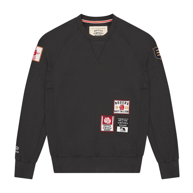Boxers Battalion Patch Crewneck Sweatshirt Black British