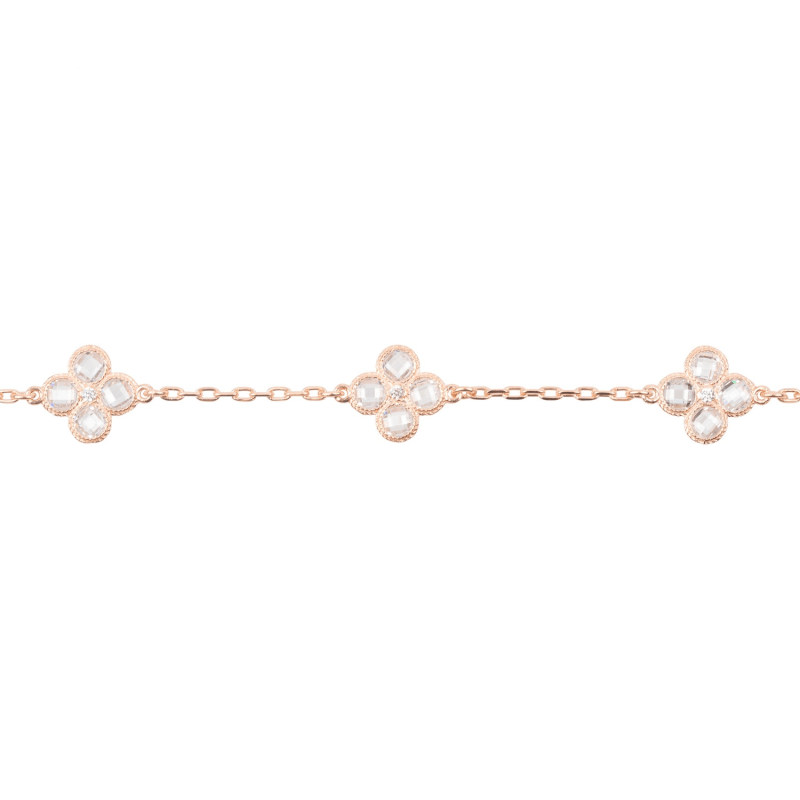 Thumbnail of Flower Clover Triple Bracelet Rosegold image