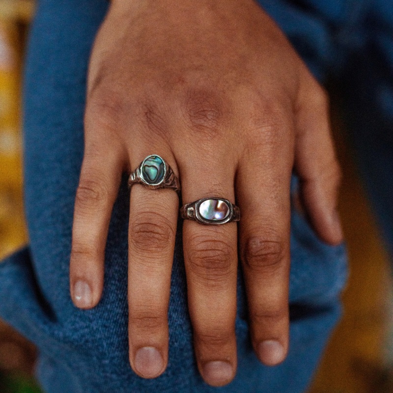 Thumbnail of Davy Jones Silver - Abalone Shell Signet Ring image