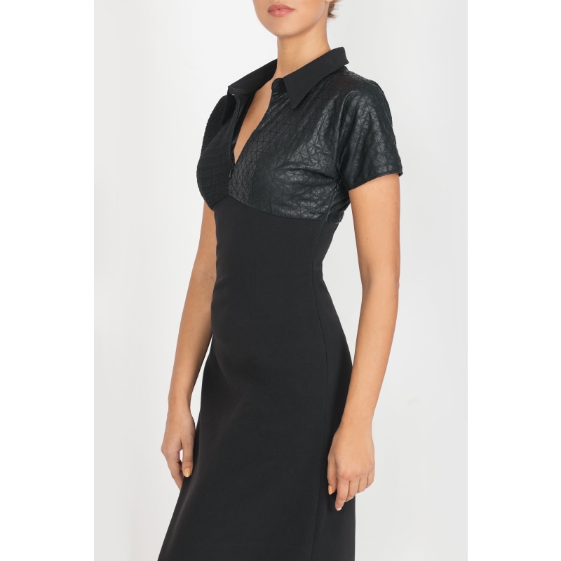 Dress Made Of Three Types Of Fabrics - Black | Maison Bogomil | Wolf ...