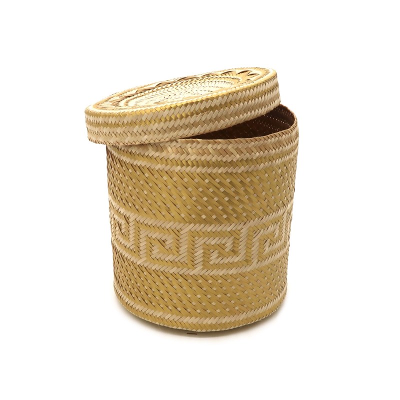 Thumbnail of Woven Natural Straw Gold Basket image