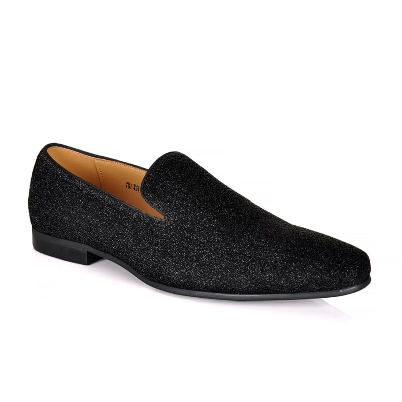 Mens black glitter loafers store