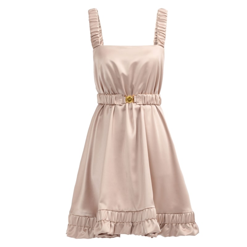 Thumbnail of Breeze - Satin Slip Mini Dress Beige image