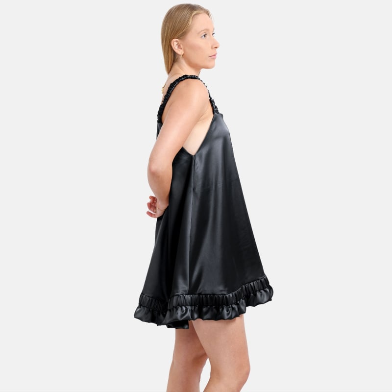 Thumbnail of Breeze - Satin Slip Mini Dress Black image