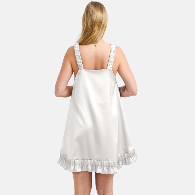 Thumbnail of Ripple - Satin Slip Mini Dress White image