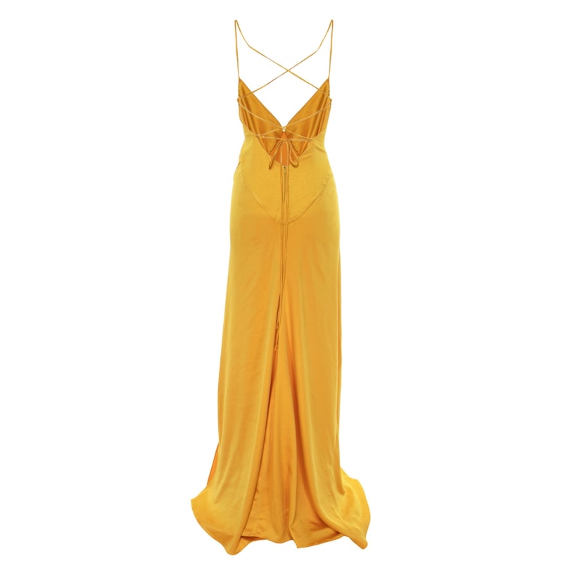 Thumbnail of Seville Satin Maxi Dress In Yellow image