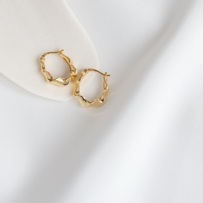 Thumbnail of Briella Twisted Gold Hoops image