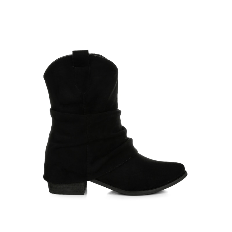Bronco Slouchy Calf Boots In Black Rag Co. Wolf Badger
