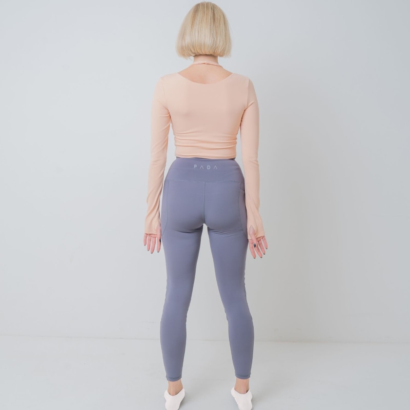 Thumbnail of Brooke Grey Nude Knee Padded Yoga Leggings image