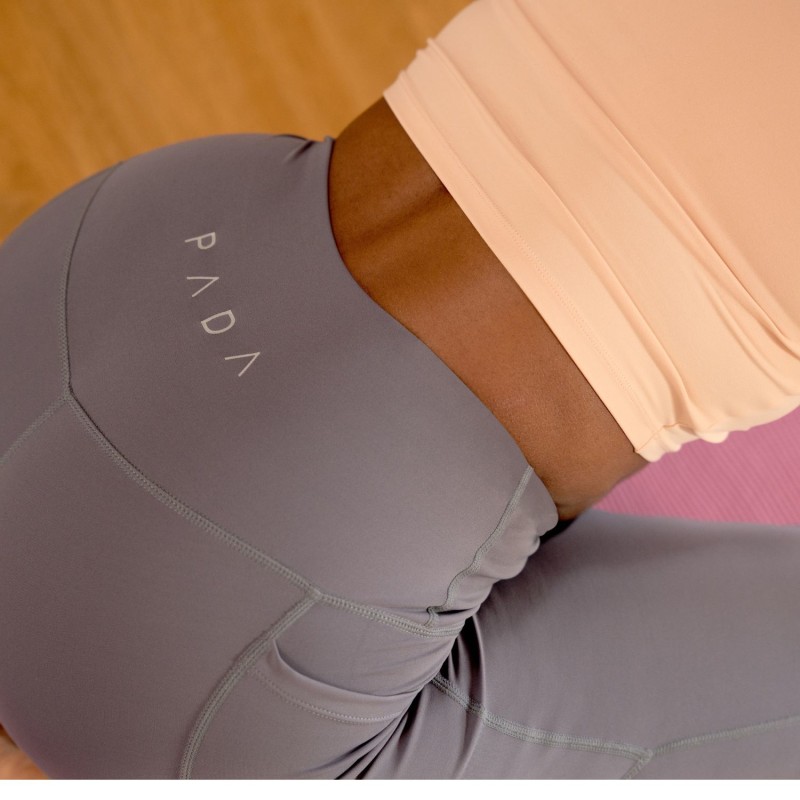 Thumbnail of Brooke Grey Nude Knee Padded Yoga Leggings image
