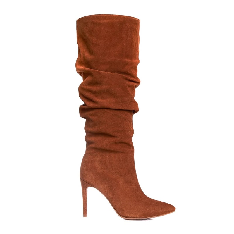 Caramel store suede booties