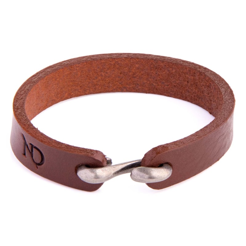 Brown Leather Bracelet With Hook Closure N Damus London Wolf Badger