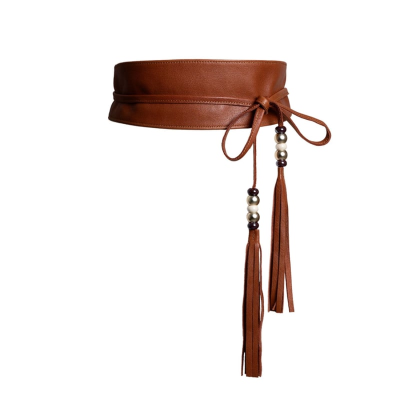 Leather obi belts top