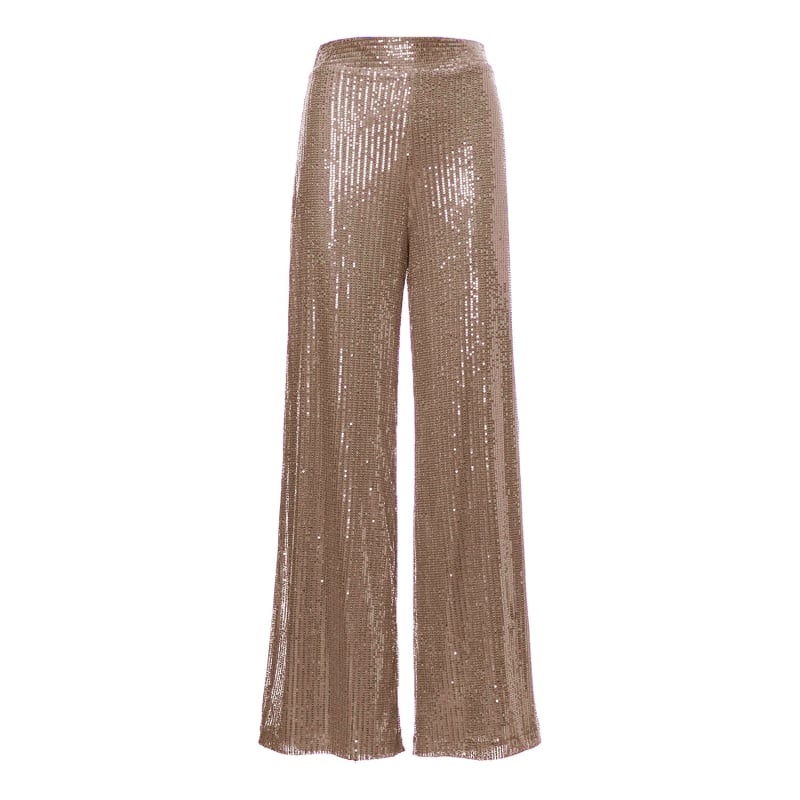 Brown Sequin Embellished HighWaist Trousers BLUZAT Wolf & Badger