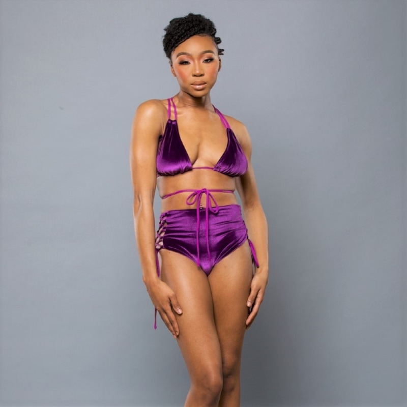 Velvet bikini top cheap