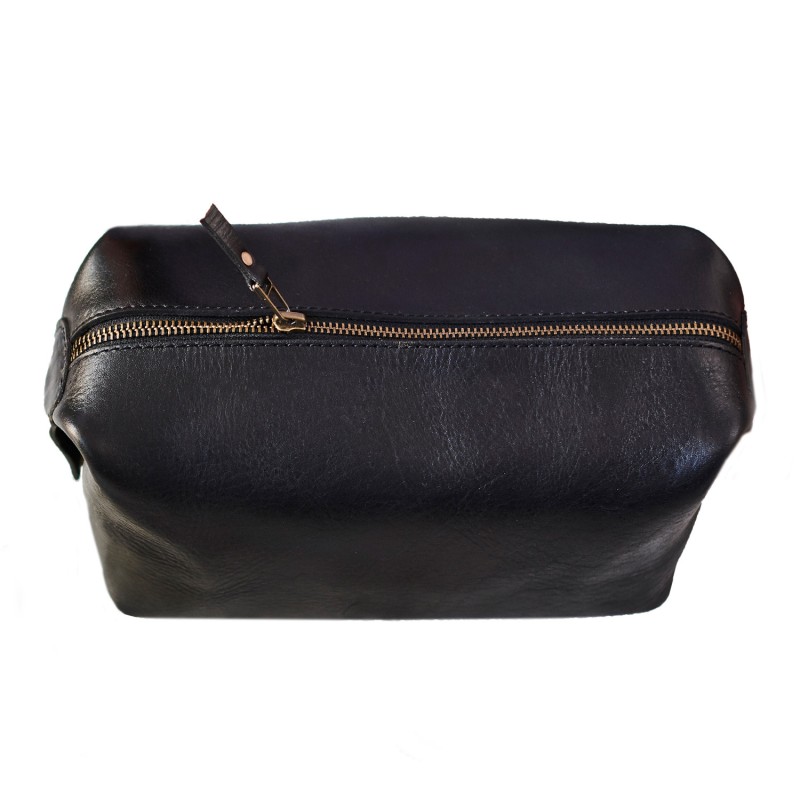 Thumbnail of Deluxe Black Leather Wash Bag image