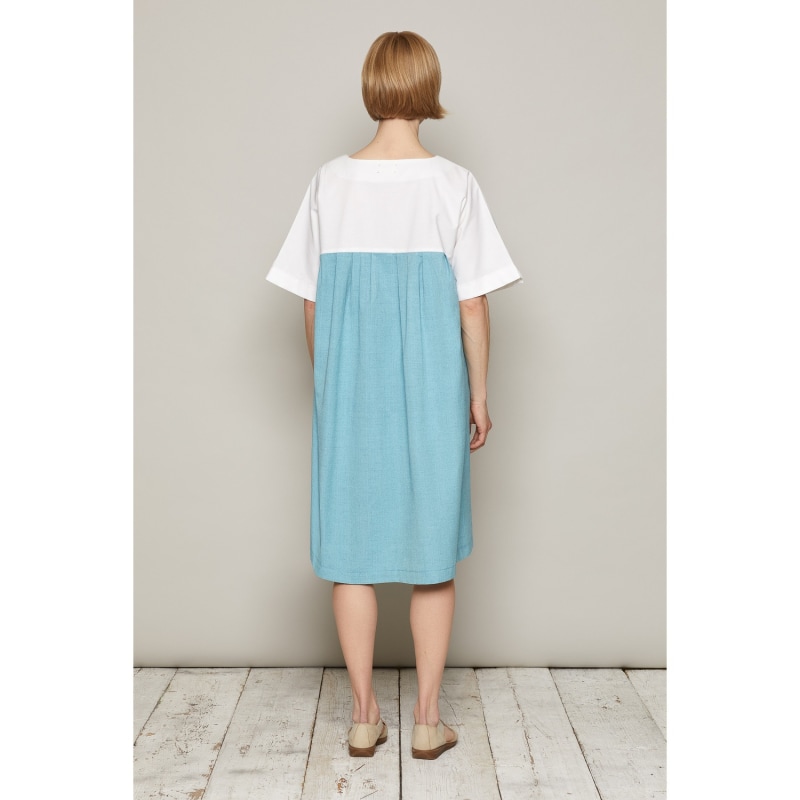 Thumbnail of Loose Fitted Cher Ami Dress Blue In Organic Cotton image