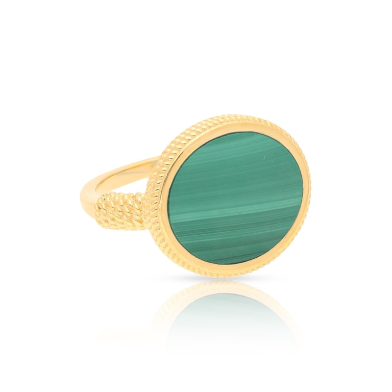 Thumbnail of Ara Woven Ring - Gold & Malachite image