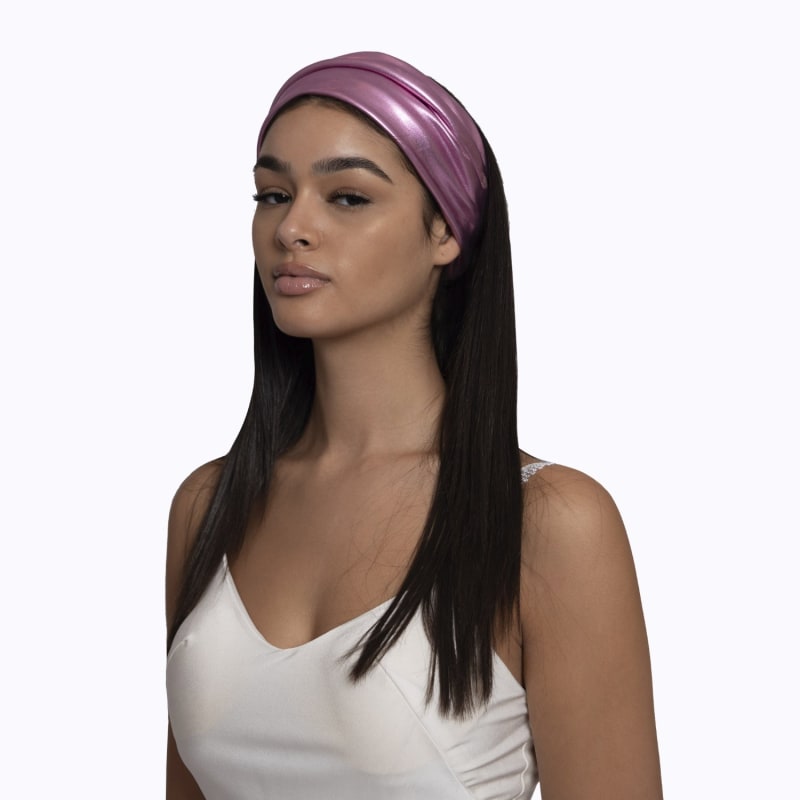 Thumbnail of Metallic Pink Vegan Leather Headband image