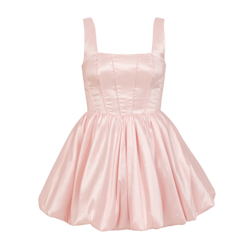 Bubble Hem Mini Dress - Soft Pink, Avenue 8