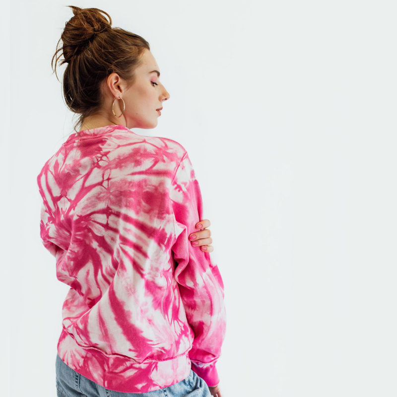 Thumbnail of Barbie Bubblegum Pink Tie Dye Reconstructed Sweatshirt image