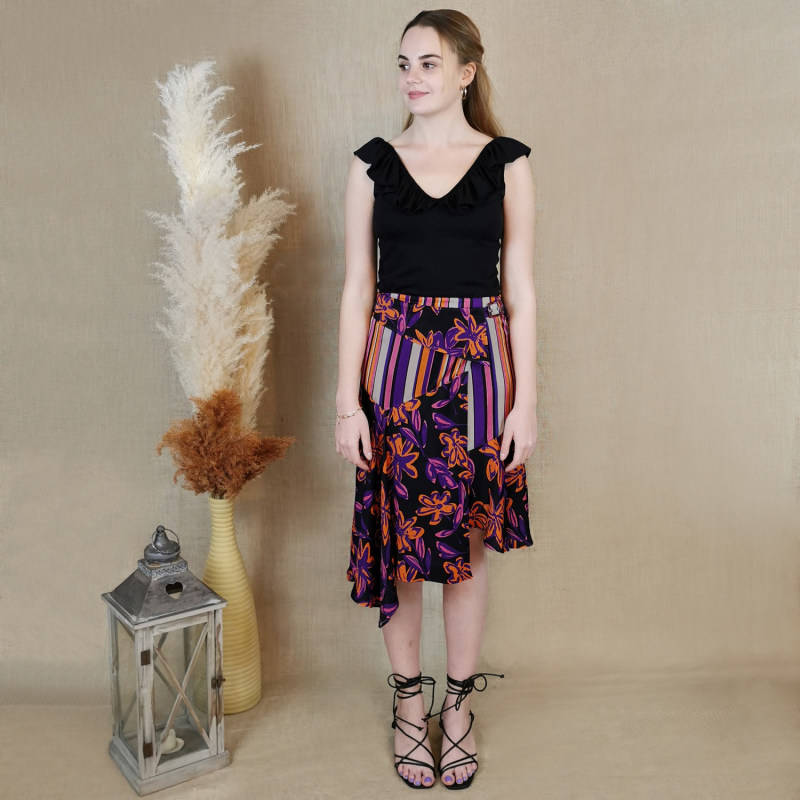 Thumbnail of Floral Asymmetrical Drape Skirt image