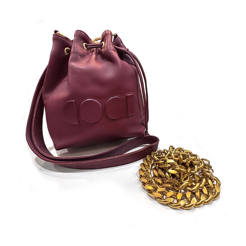 Burgundy Bucket Bag COOL CREATIVE Wolf Badger