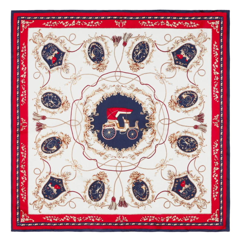 Thumbnail of Burlington Silk Scarf Red & Navy image