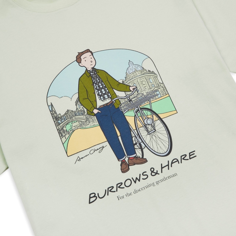 Thumbnail of Burrows & Hare Organic Egyptian Cotton Printed T-Shirt - Sage Lily image