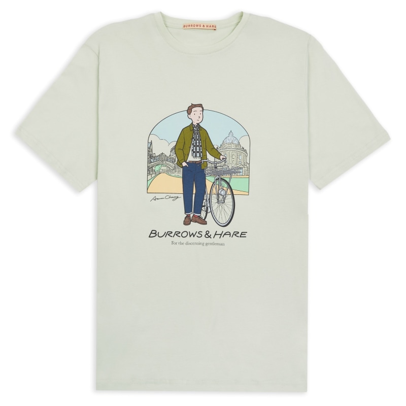 Thumbnail of Burrows & Hare Organic Egyptian Cotton Printed T-Shirt - Sage Lily image