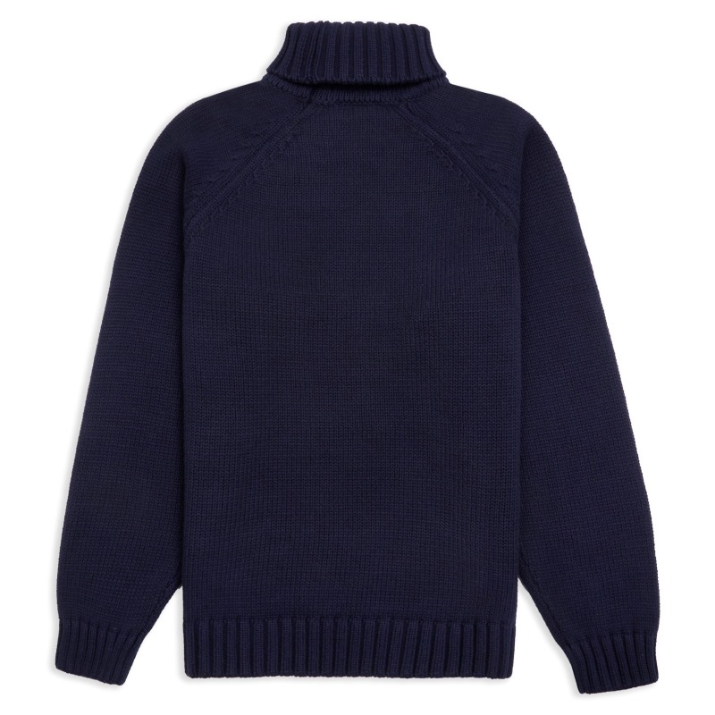 Thumbnail of Burrows & Hare Roll Neck Jumper - Navy image