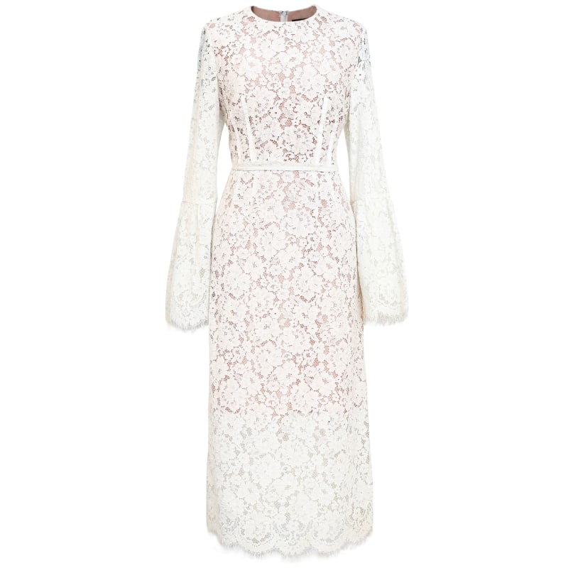 Bustier Lines And Tulip Sleeves Lace Dress by Smart and Joy