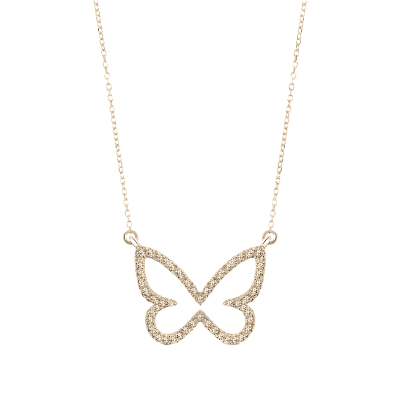 Thumbnail of Butterfly Diamond Necklace In Yellow Gold image