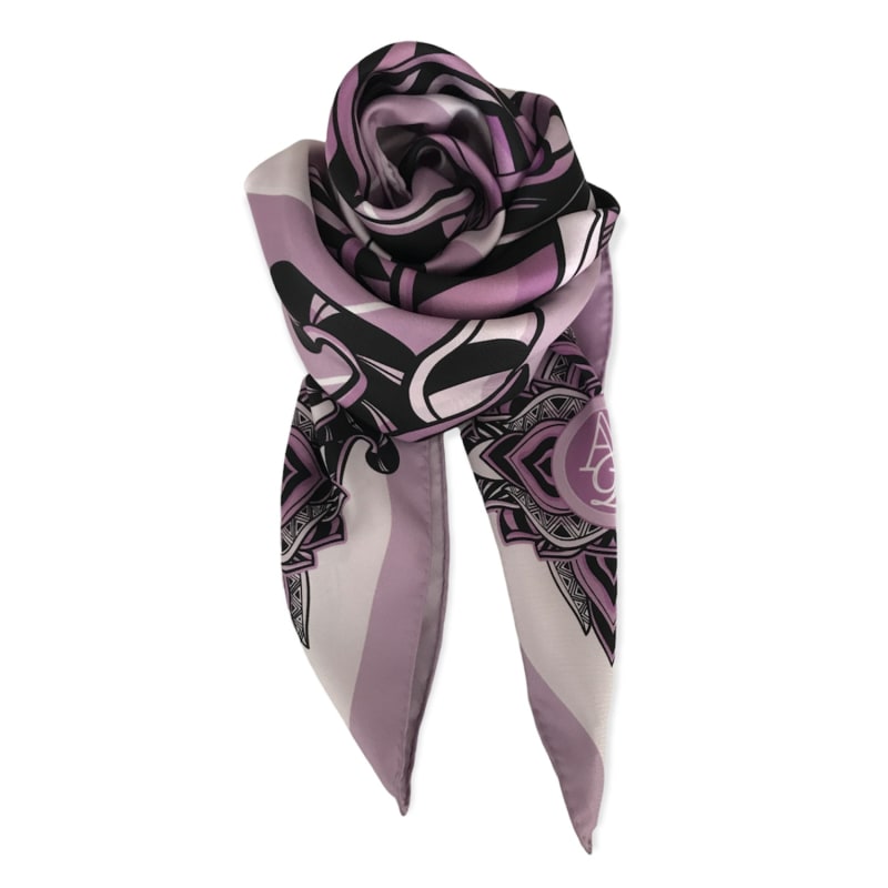 Thumbnail of Bwindi Monkey Silk Twill Scarf In Lilac image