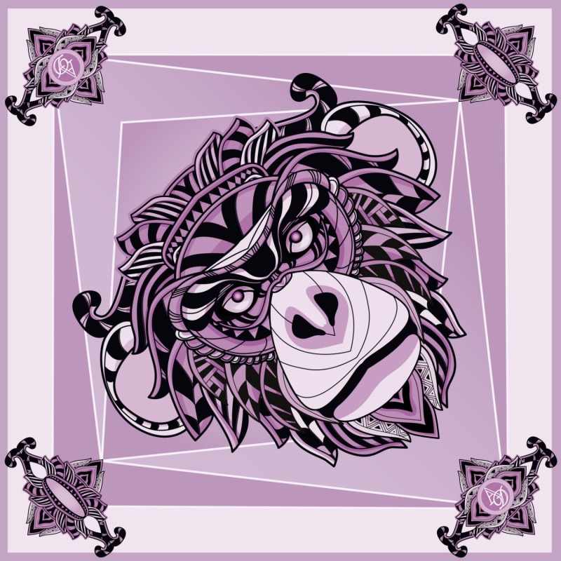 Thumbnail of Bwindi Monkey Silk Twill Scarf In Lilac image