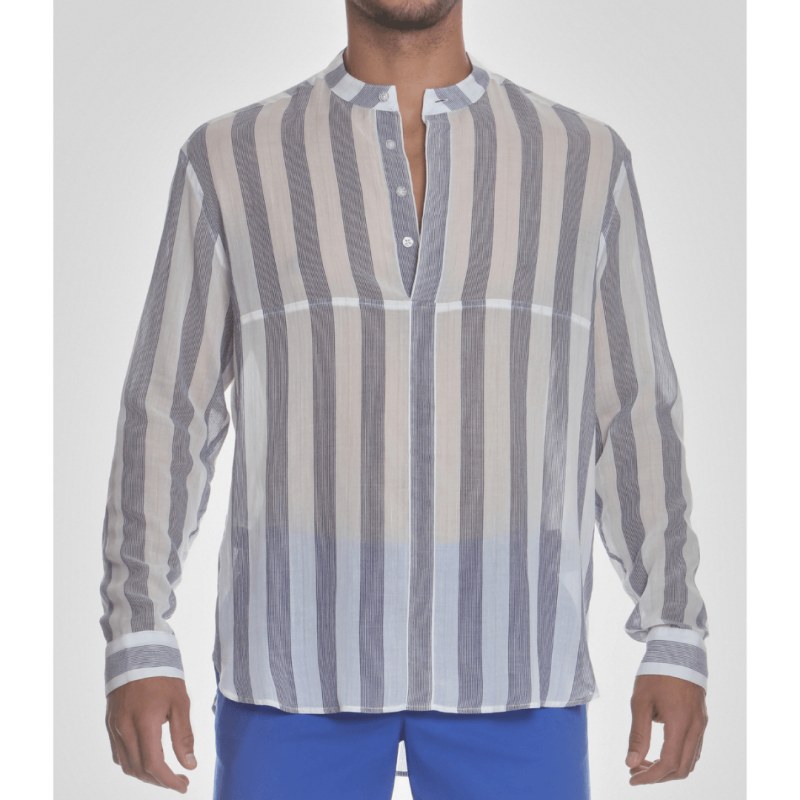 Thumbnail of Long Sleeve Shirt White/Navy Stripe image