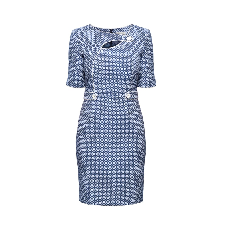 Thumbnail of Francesca Polka Dot Dress With Keyhole Tab Neckline image