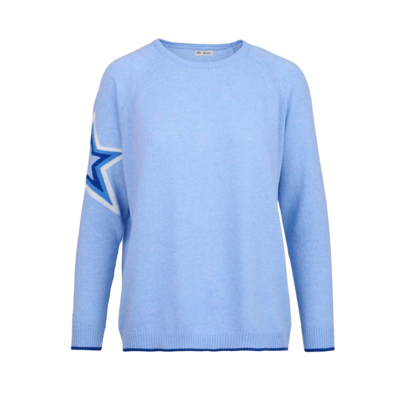 Thumbnail of Cashmere Mix Sweater In Sky Blue Star Arm image