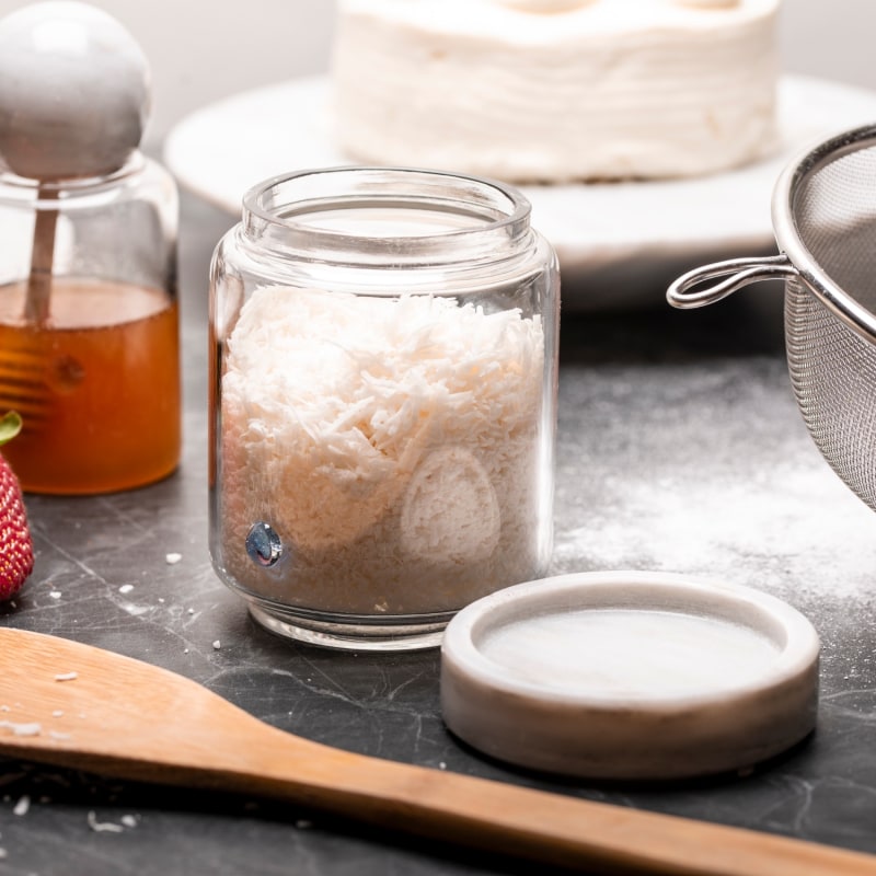 Thumbnail of Stackable Containers Set With White Marble Lid image