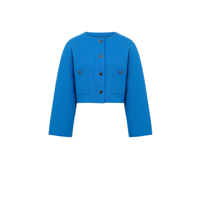 Round neck blazer best sale