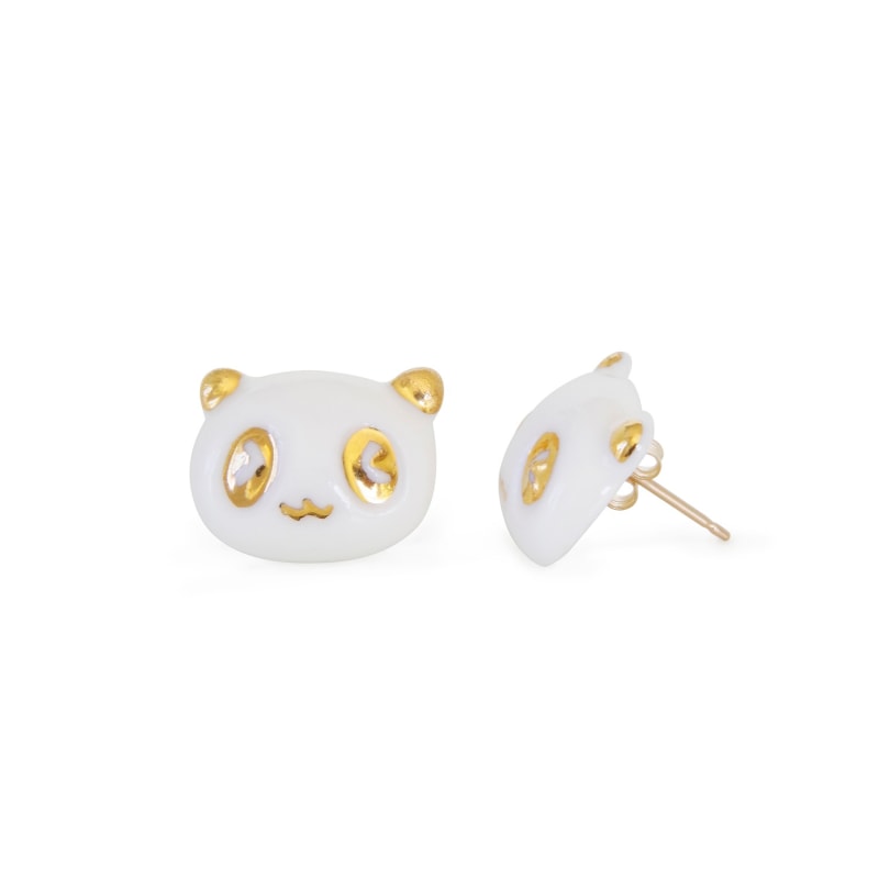 Thumbnail of Porcelain Lucky Panda Stud Earrings image