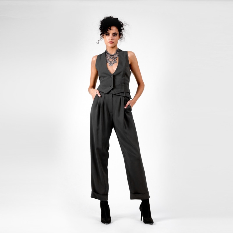 Black Cargo Trousers by BLUZAT