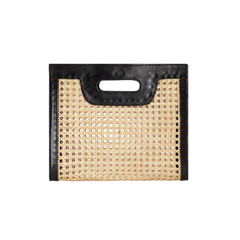 Thumbnail of Helena Cane Webbing Leather Clutch Black image