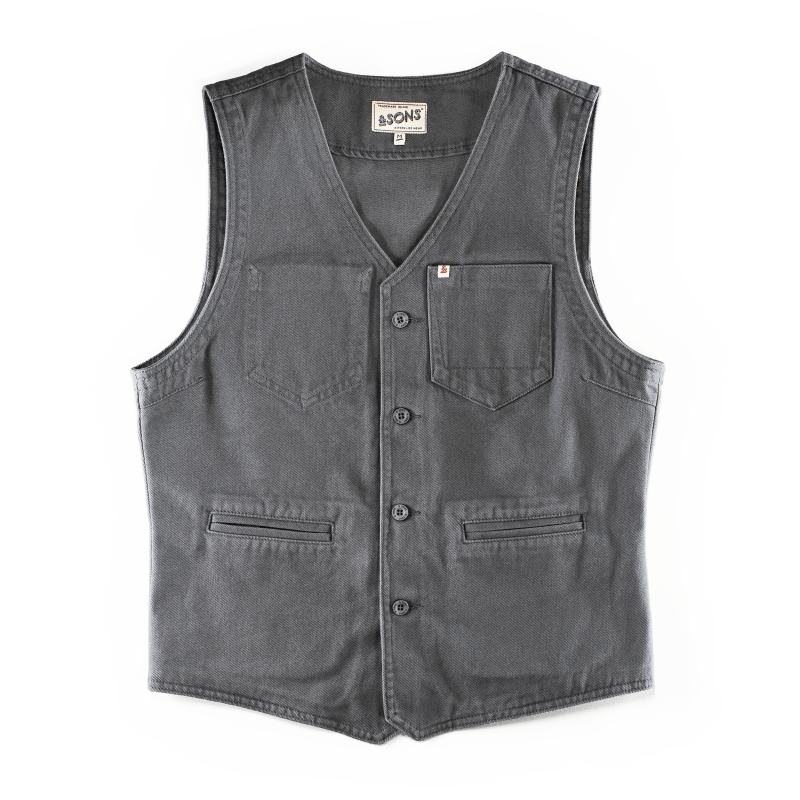 Thumbnail of &Sons Grey Lincoln Waistcoat Vest image