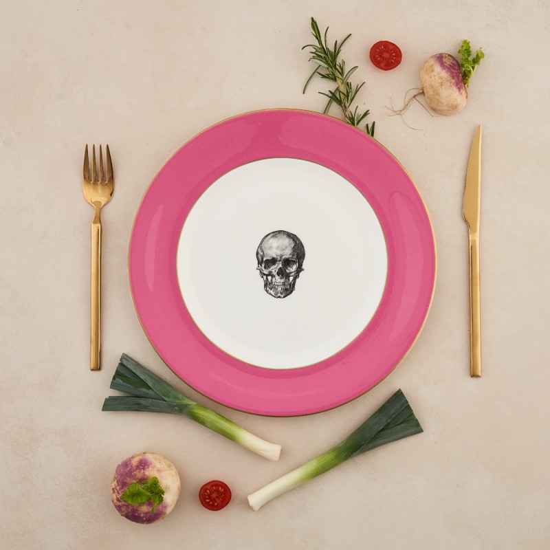 Thumbnail of Raspberry Pink Skull Dinner Plate image