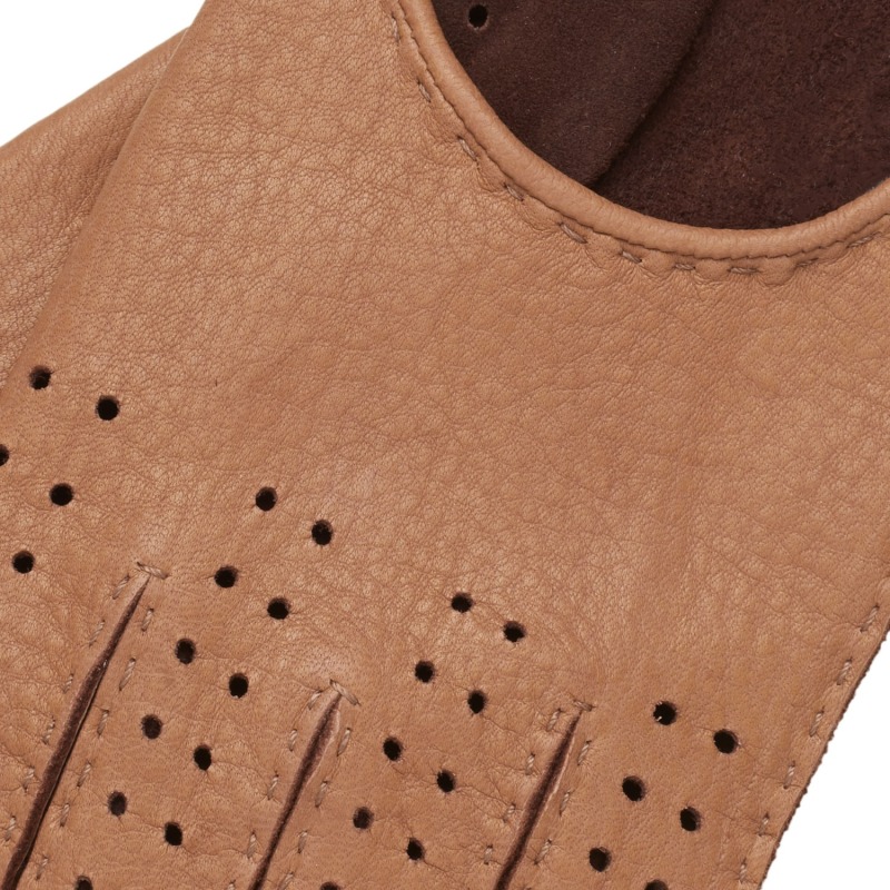 Thumbnail of Monza - Men's Deerskin Driving Gloves In Coco image