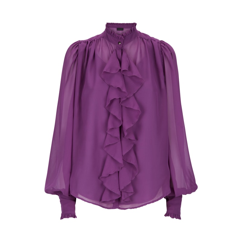 Thumbnail of Chiffon Ruffle Shirt - Purple image