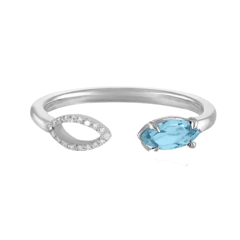 Thumbnail of Blue Topaz & Diamond Ring image